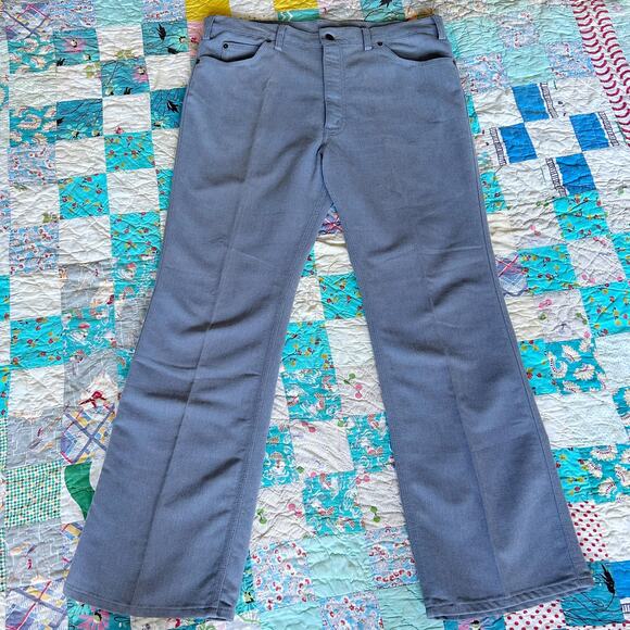 Vintage 80s/90s Levi's 549 Grey Bootcut Leather Jerky Tag Action Slacks USA 38 - Picture 3 of 7